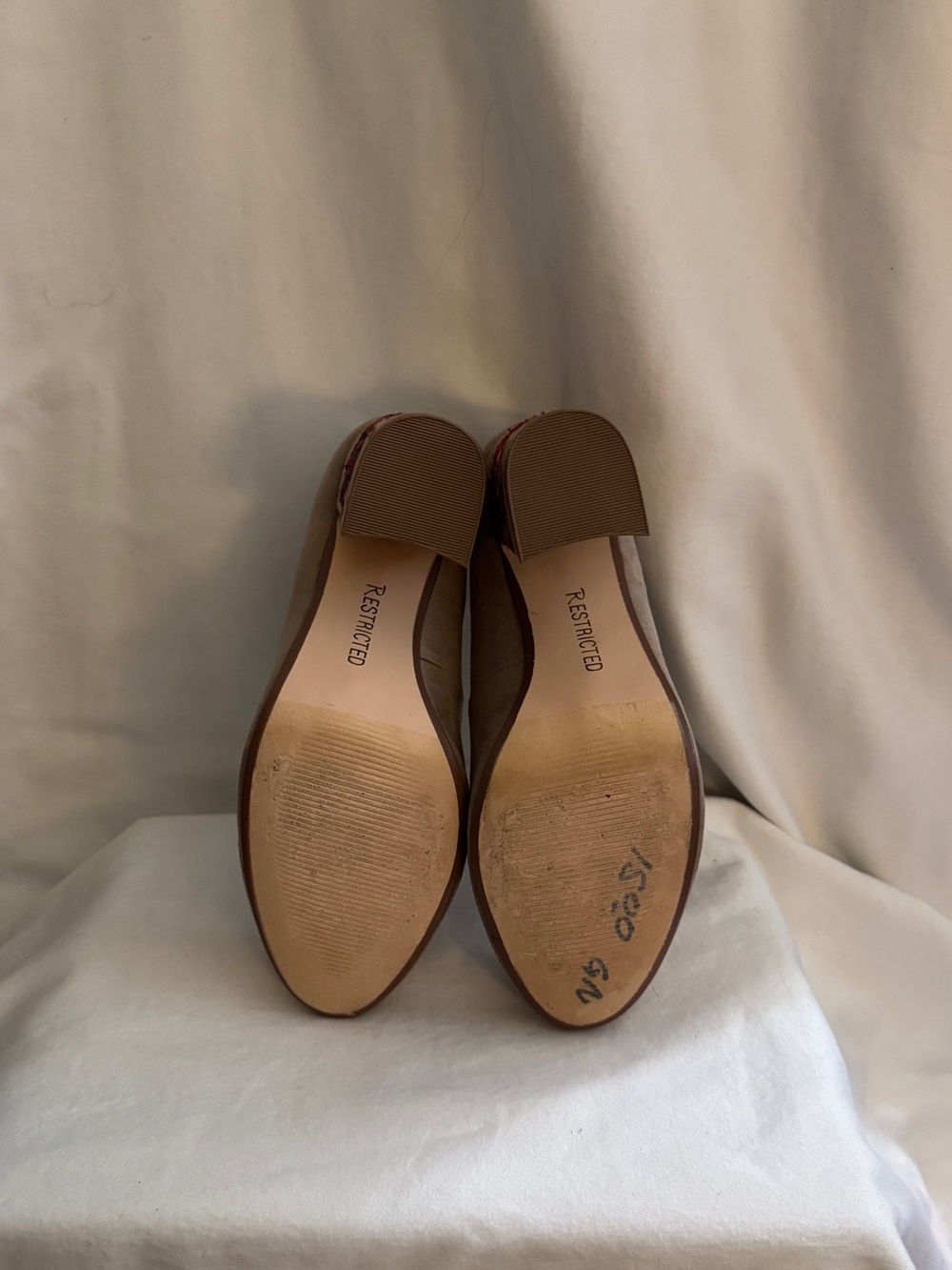 Restricted Embroidered Block Heels - Picture 4 of 4